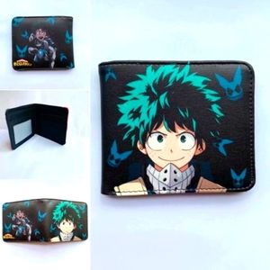 New Japanese Anime My Hero Academia Izuku Midoriya Black Wallet